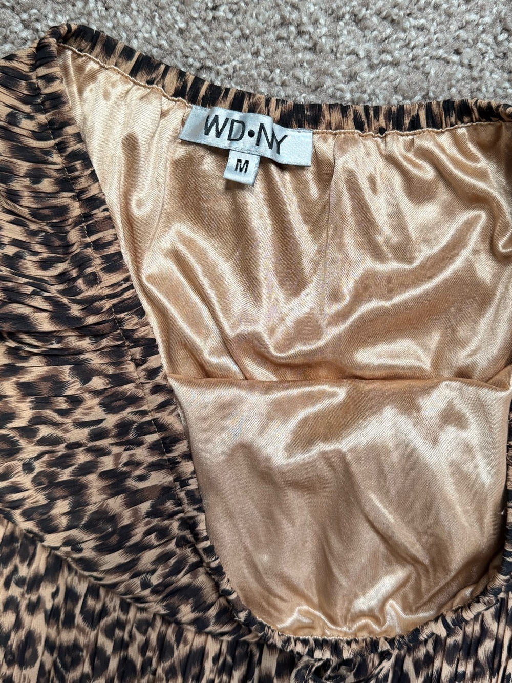 WD.NY Vintage Leopard Print Pleated Midi Skirt Women’s Medium 28” Y2K Cheetah - Picture 3 of 3